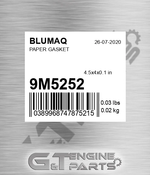 9M-5252 Paper Gasket for BLUMAQ