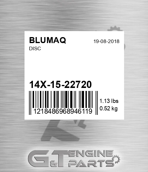 14X-15-22720 Disc for BLUMAQ