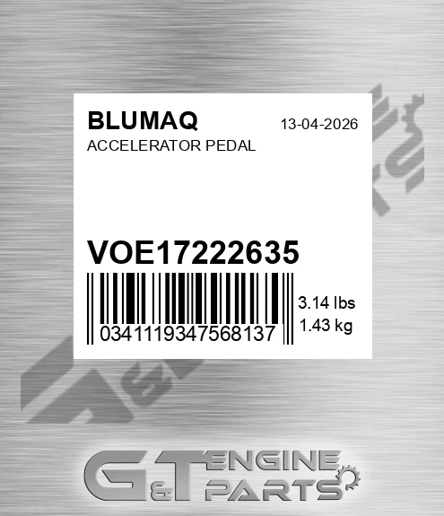 VOE17222635 Accelerator Pedal for BLUMAQ