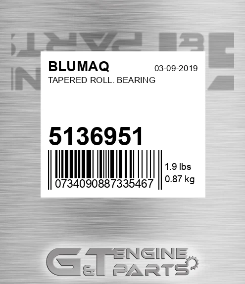 5136951 Tapered Roll. Bearing