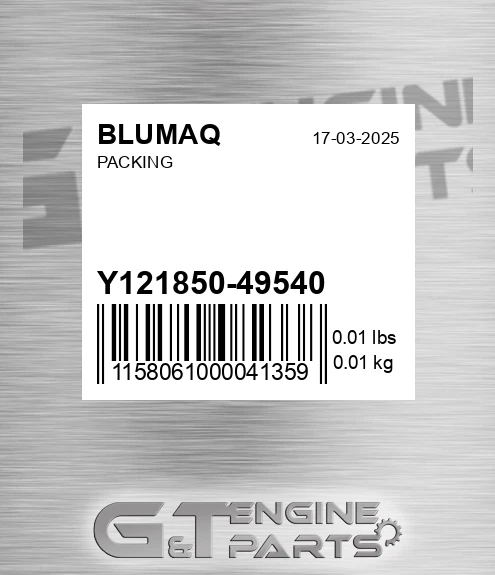 Y121850-49540 Packing