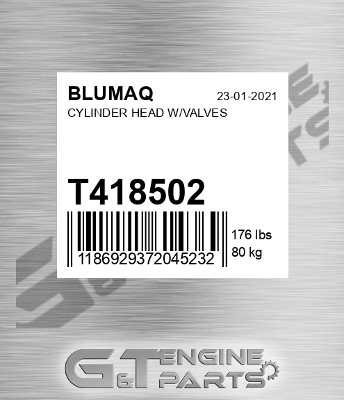 T418502 Cylinder Head W/valves for BLUMAQ