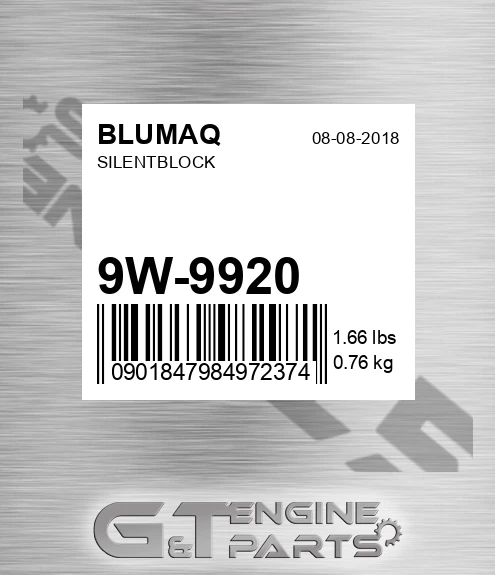 9W-9920 Silentblock for BLUMAQ