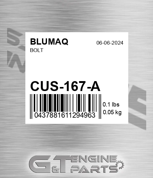 CUS-167-A Bolt for BLUMAQ