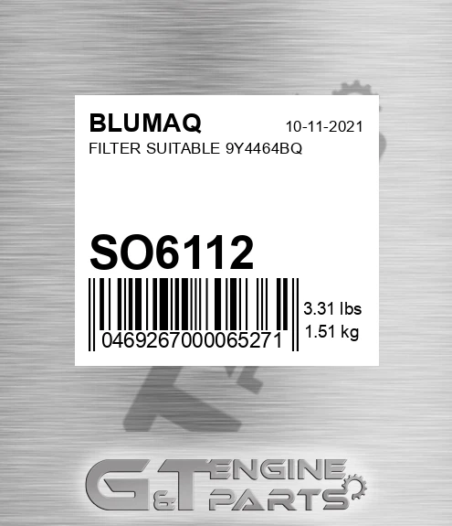 SO6112 BLUMAQ Filter Suitable 9y4464bq