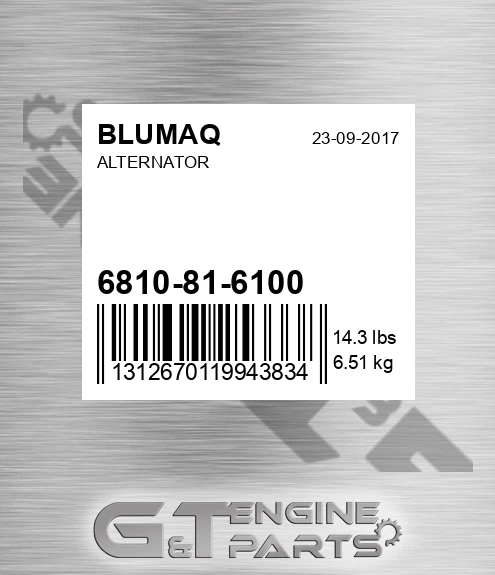6810-81-6100 Alternator for BLUMAQ