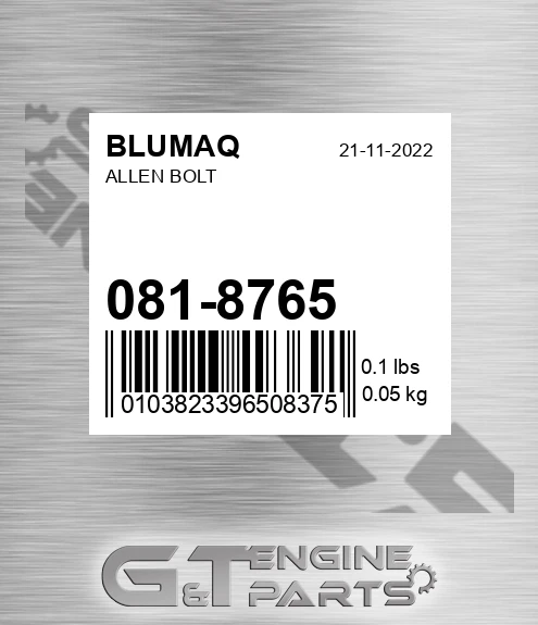 081-8765 Allen Bolt for BLUMAQ