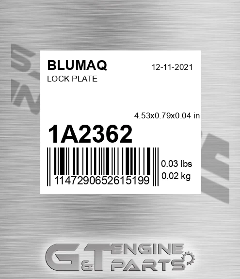 1A-2362 Lock Plate for BLUMAQ
