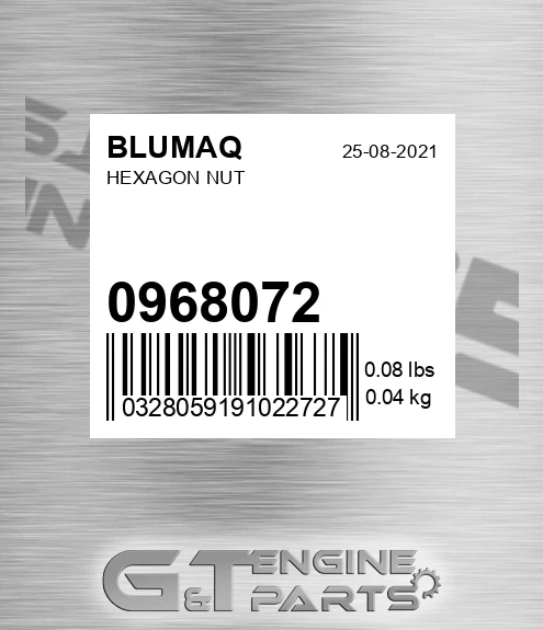 096.8072 Hexagon Nut for BLUMAQ