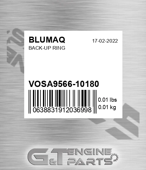VOSA9566-10180 Back-up Ring for BLUMAQ
