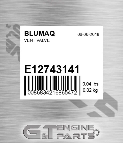 E12743141 Vent Valve for BLUMAQ
