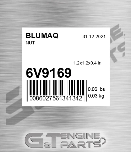6V-9169 Nut for BLUMAQ