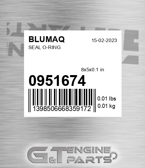 095-1674 Seal O-ring for BLUMAQ