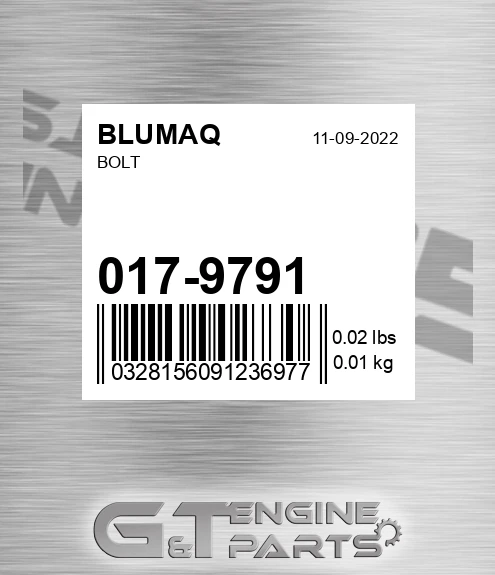 017-9791 Bolt for BLUMAQ