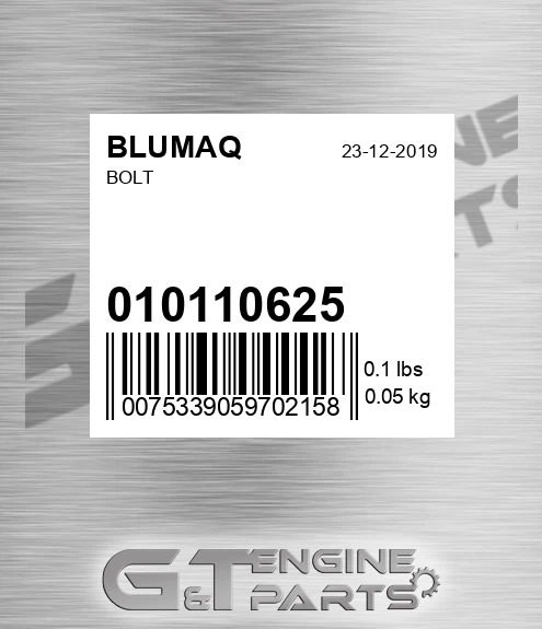 010110625 Bolt for BLUMAQ