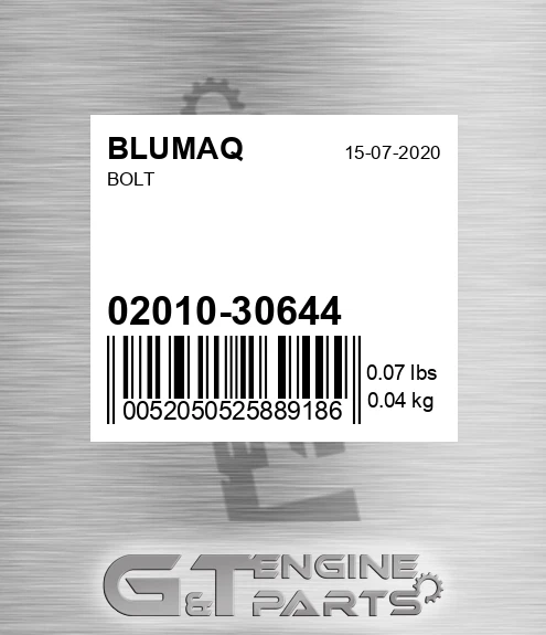 02010-30644 Bolt for BLUMAQ