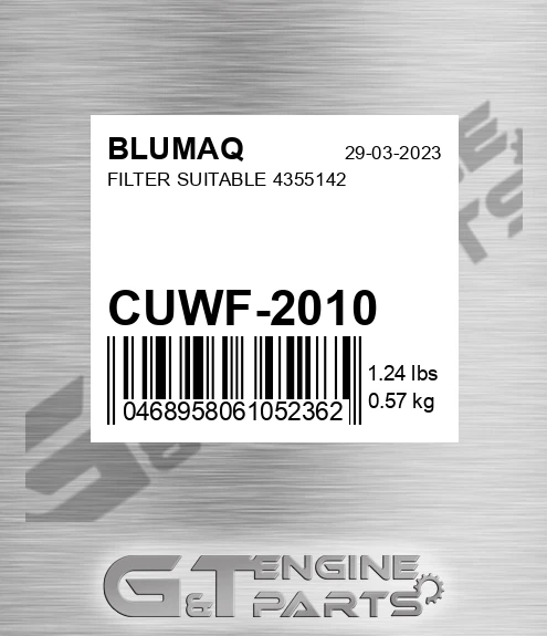 CUWF-2010 BLUMAQ Filter Suitable 4355142