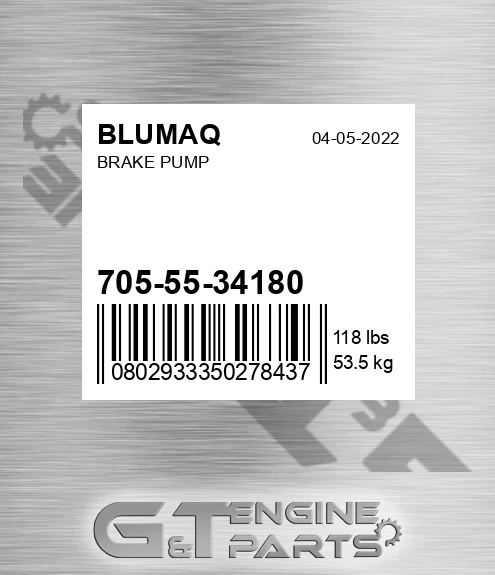 705-55-34180 Brake Pump for BLUMAQ