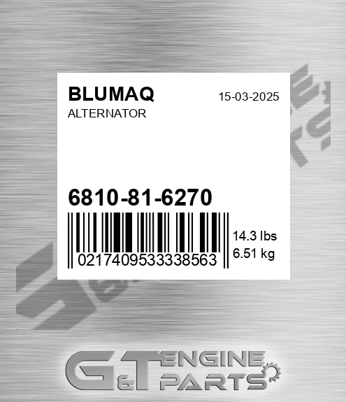 6810-81-6270 Alternator for BLUMAQ