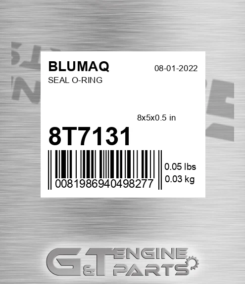8T-7131 Seal O-ring for BLUMAQ