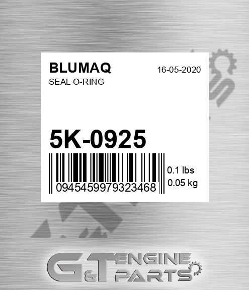 5K-0925 Seal O-ring for BLUMAQ