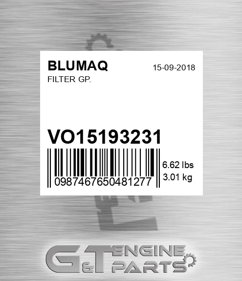 VO15193231 Filter Gp. for BLUMAQ