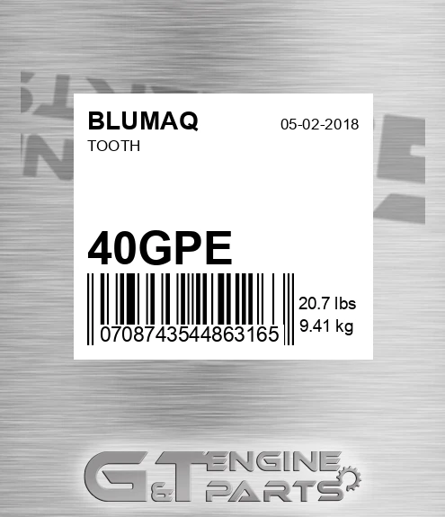 40GPE Tooth for BLUMAQ