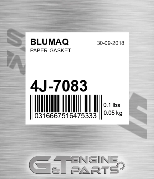 4J-7083 Paper Gasket for BLUMAQ