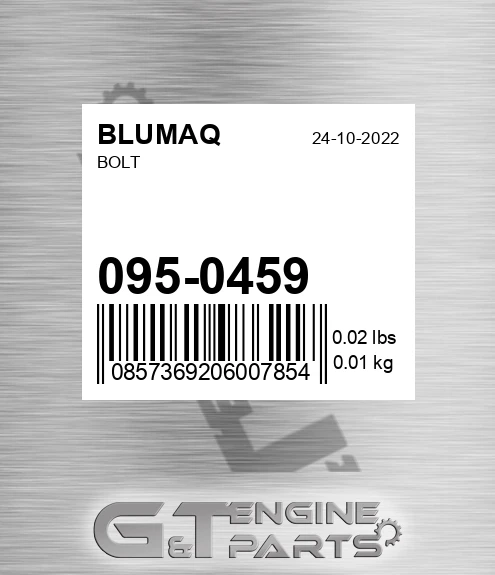 095-0459 Bolt for BLUMAQ