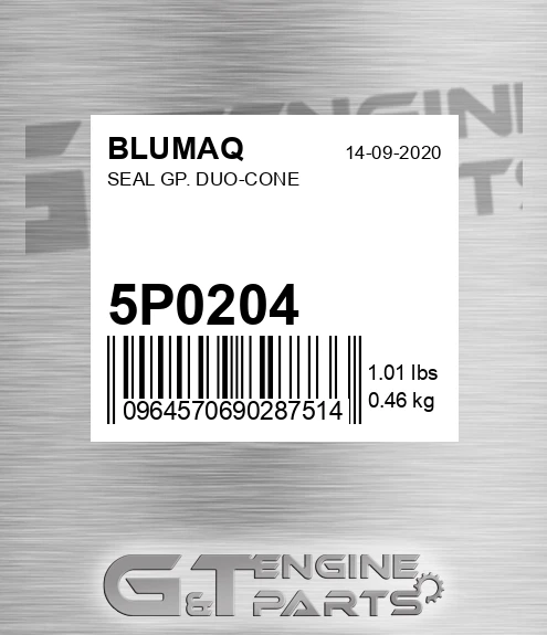 5P-0204 Seal Gp. Duo-cone for BLUMAQ