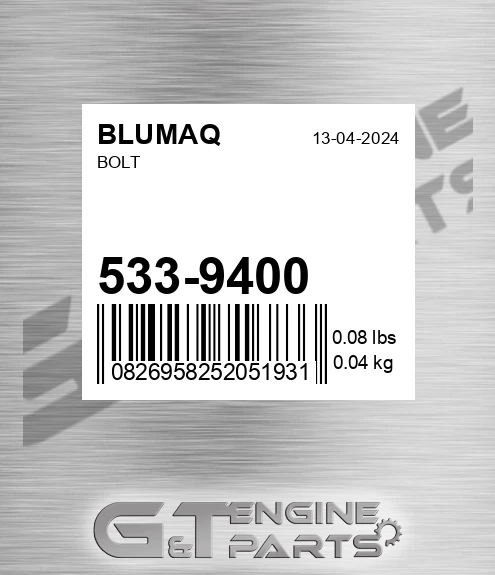 533-9400 Bolt for BLUMAQ