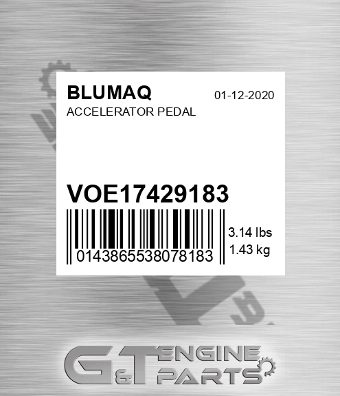 VOE17429183 Accelerator Pedal for BLUMAQ