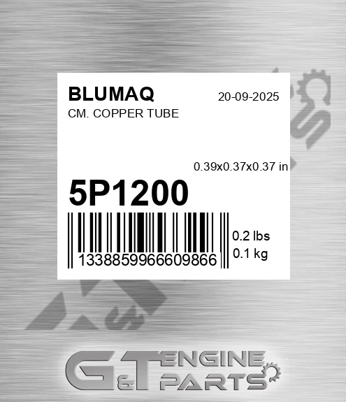 5P-1200 Cm. Copper Tube for BLUMAQ