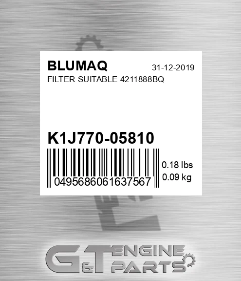 K1J770-05810 Filter Suitable 4211888bq