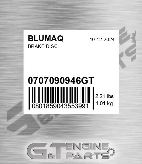 0707090946GT Brake Disc for BLUMAQ