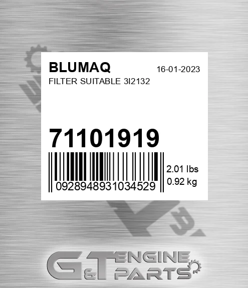 71101919 Filter Suitable 3i2132
