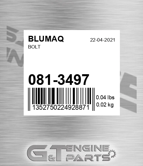 081-3497 Bolt for BLUMAQ
