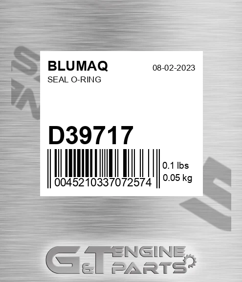 D39717 Seal O-ring