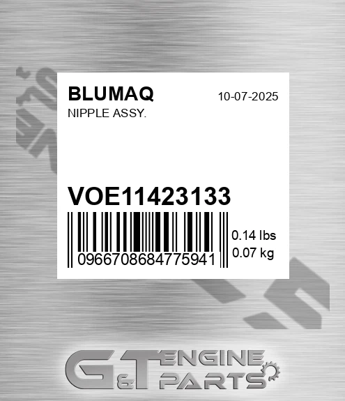 VOE11423133 Nipple Assy. for BLUMAQ