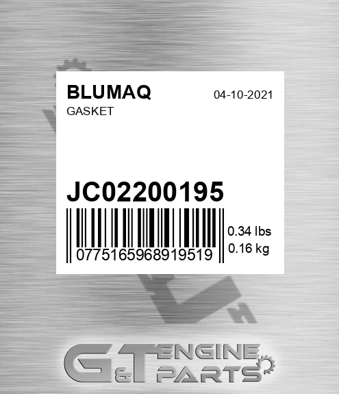 JC02/200195 Gasket for BLUMAQ