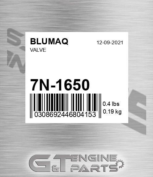 7N-1650 Valve