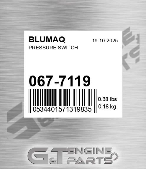 067-7119 Pressure Switch for BLUMAQ
