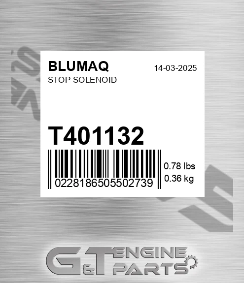 T401132 BLUMAQ Stop Solenoid