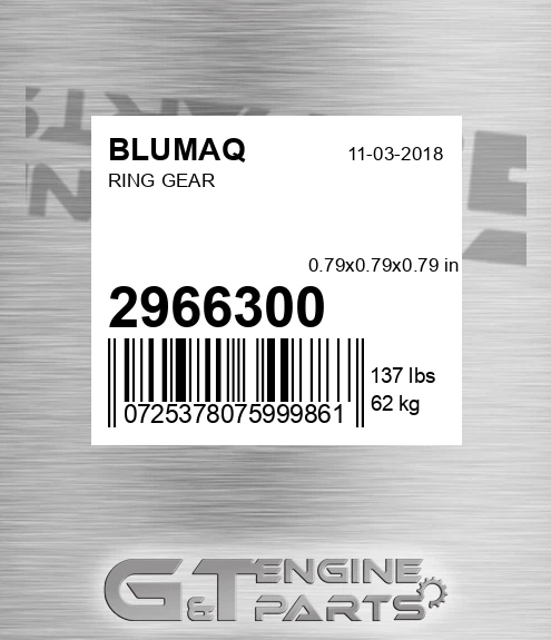 296-6300 Ring Gear for BLUMAQ