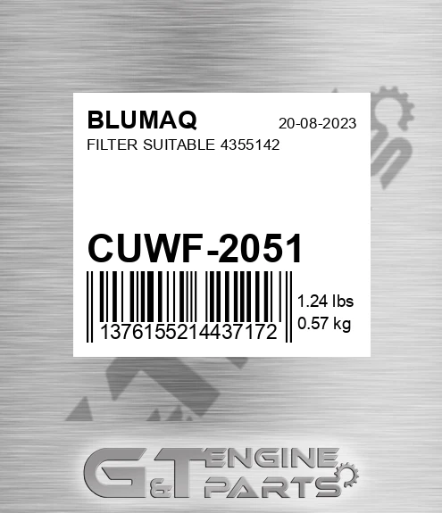 CUWF-2051 Filter Suitable 4355142 for BLUMAQ