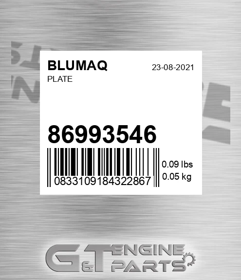 86993546 Plate