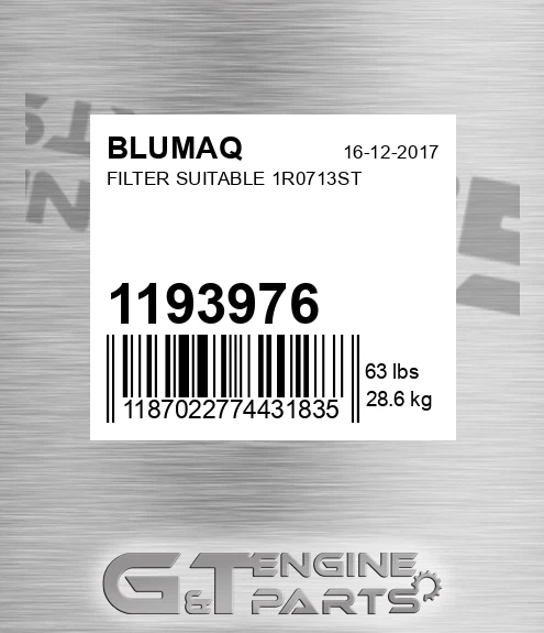 1193976 Filter Suitable 1r0713st for BLUMAQ