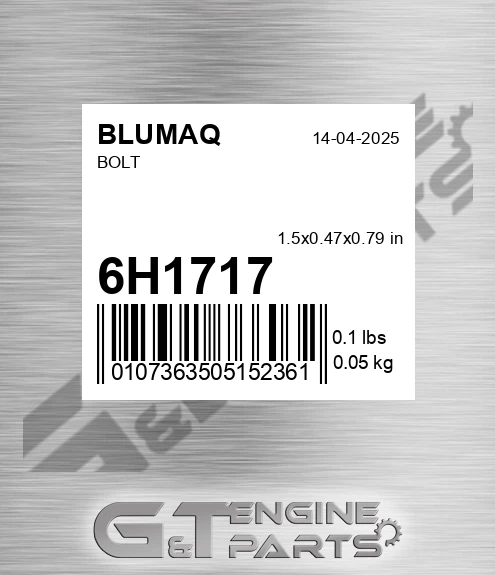 6H-1717 Bolt for BLUMAQ