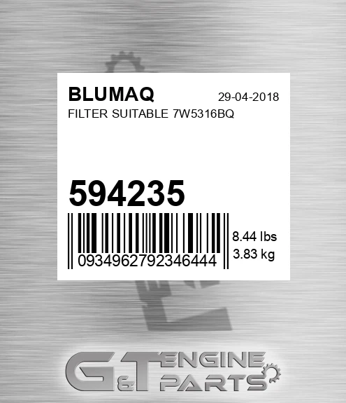 594235 Filter Suitable 7w5316bq for BLUMAQ