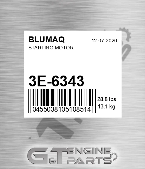 3E-6343 Starting Motor